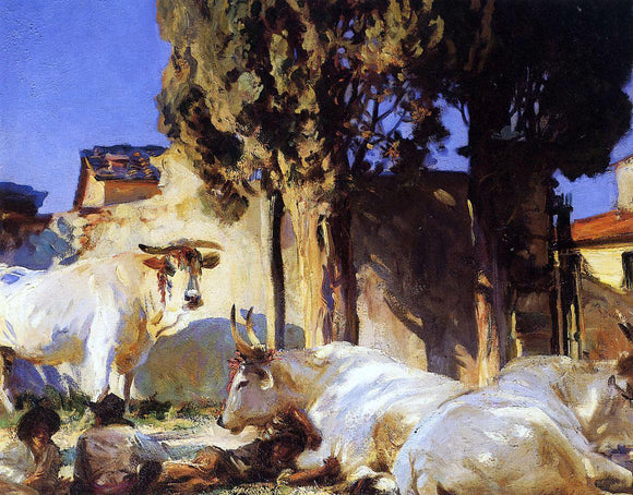  John Singer Sargent Oxen Resting - Canvas Art Print