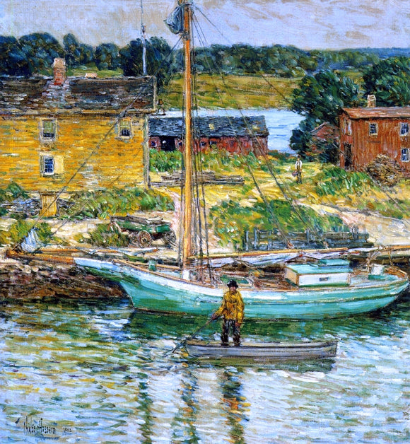  Frederick Childe Hassam An Oyster Sloop, Cos Cob - Canvas Art Print