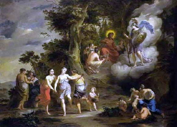  Arnold Houbraken Pallas Athene Visiting Apollo on the Parnassus - Canvas Art Print