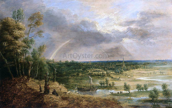  Lucas Van Uden Panoramic River Landscape - Canvas Art Print