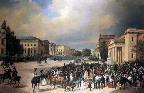  Franz Kruger Parade at the Opernplatz - Canvas Art Print