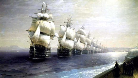 Ivan Constantinovich Aivazovsky Parade of the Black Sea Fleet in 1849 - Canvas Art Print