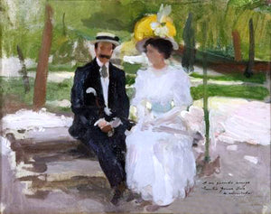  Cecilio Pla y Gallardo Pareja en  el Parque - Canvas Art Print