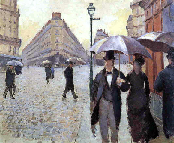  Gustave Caillebotte A Paris Street: A Rainy Day (study) - Canvas Art Print