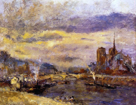  Albert Lebourg Paris, the Seine and Notre-Dame - Canvas Art Print