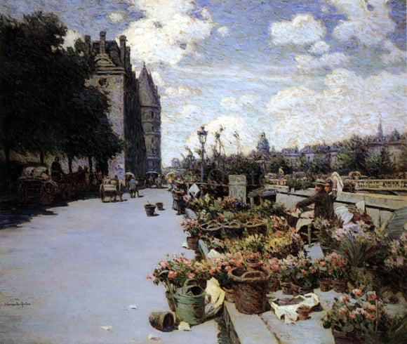  Luther Emerson Van Gorder Parisian Flower Market - Canvas Art Print