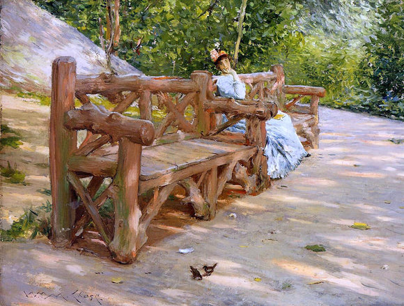  William Merritt Chase A Park Bench (also known as An Idle Hour in the Park - Central Park) - Canvas Art Print