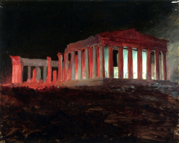  Frederic Edwin Church Parthenon, Athens, from the Northwest (Illuminated Night View) - Canvas Art Print