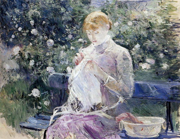  Berthe Morisot Pasie Sewing in the Garden - Canvas Art Print