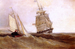  William Bradford Passing Ships - Canvas Art Print