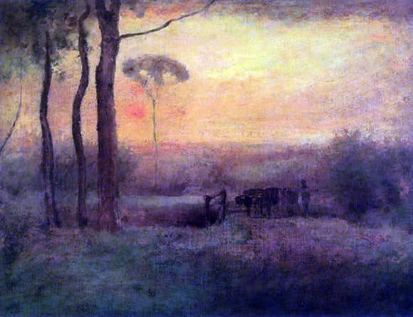  George Inness Pastoral Landscape at Sunset - Canvas Art Print