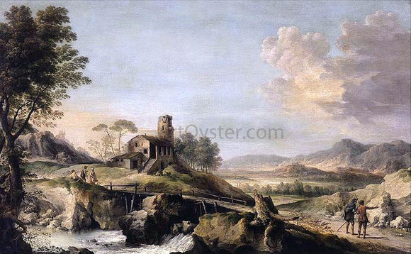  Jean-Baptiste Lallemand Pastoral Landscape with Figures - Canvas Art Print