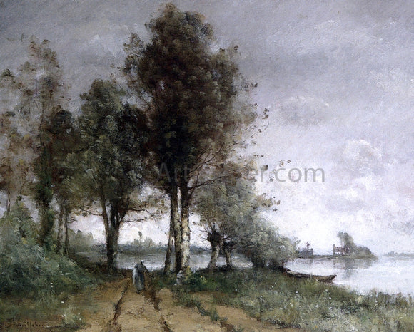  Paul Desire Trouillebert Path on the Banks of the Seine - Canvas Art Print