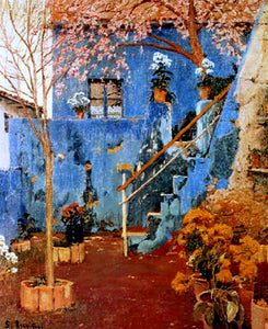  Santiago Rusinol Prats Patio Azul - Canvas Art Print