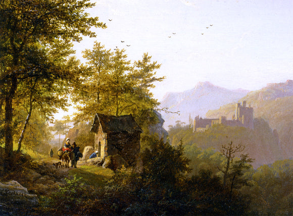  Barend Cornelis Koekkoek Paysage Montagneux Avec Chapelle - Canvas Art Print