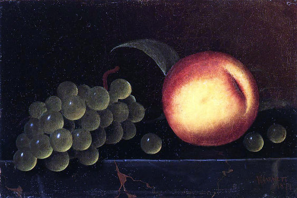  William Michael Harnett Peaches and Grapes - Canvas Art Print