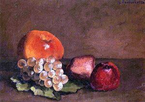  Gustave Caillebotte Peaches, Apples and Grapes on a Vine Leaf - Canvas Art Print