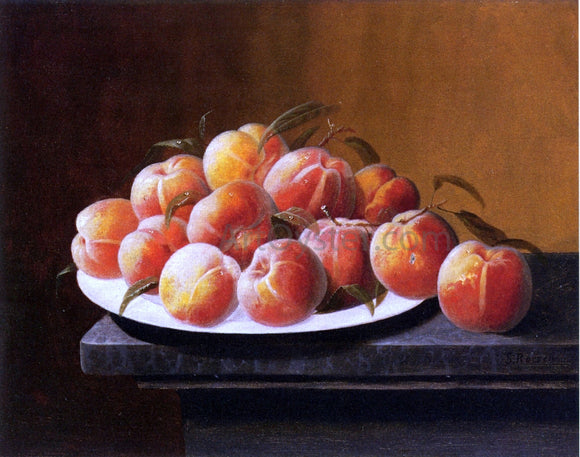  Severin Roesen Peaches with Dew in a Bowl - Canvas Art Print