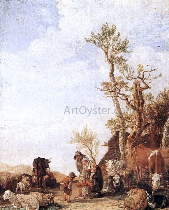  Paulus Potter Peasant Family with Animals - Canvas Art Print