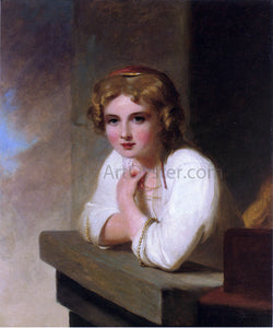  Thomas Sully Peasant Girl (after Rembrandt's "Young Girl Leaning on a Windowsill") - Canvas Art Print