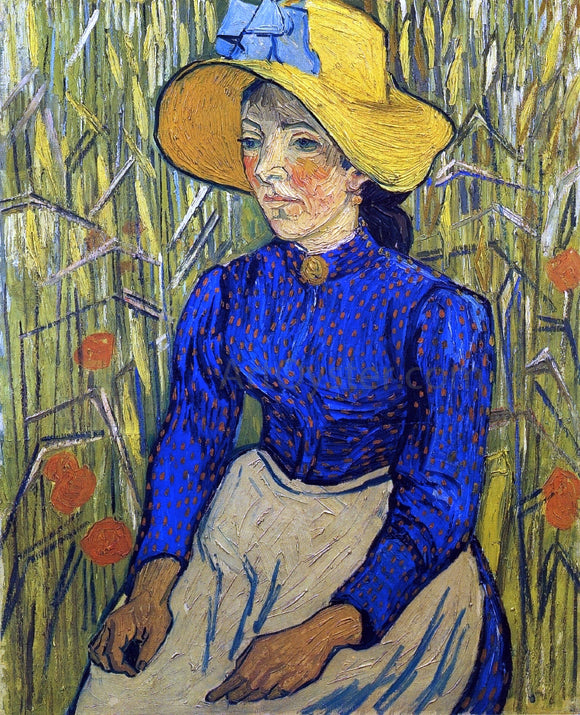  Vincent Van Gogh Peasant Girl with Yellow Straw Hat - Canvas Art Print