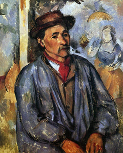  Paul Cezanne Peasant in a Blue Smock - Canvas Art Print