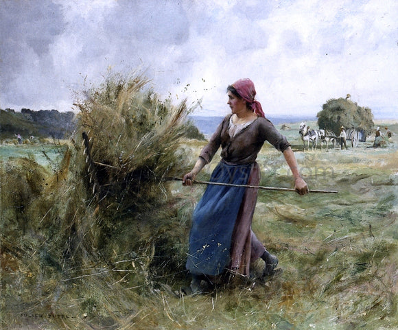  Julien Dupre Peasant with Hay - Canvas Art Print