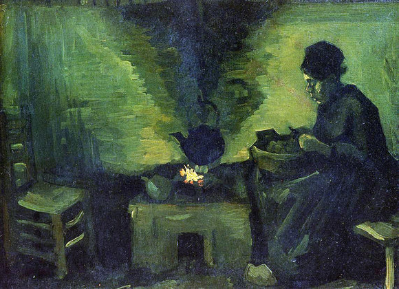  Vincent Van Gogh Peasant Woman by the Fireplace - Canvas Art Print