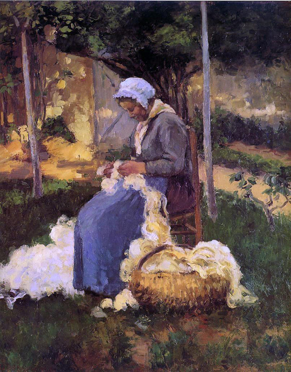  Camille Pissarro Peasant Woman Carding Wool - Canvas Art Print