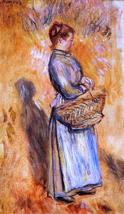  Pierre Auguste Renoir Peasant Woman Standing in a Landscape - Canvas Art Print
