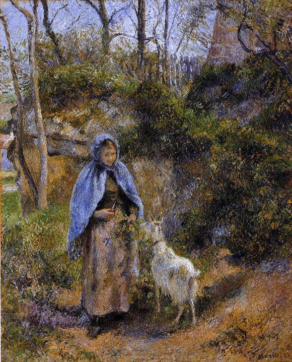  Camille Pissarro Peasant Woman with a Goat - Canvas Art Print