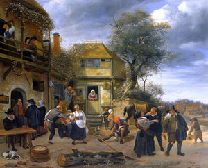  Jan Steen Peasants Before an Inn - Canvas Art Print