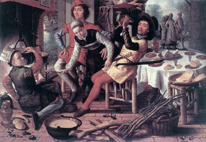  Pieter Aertsen Peasants by the Hearth - Canvas Art Print
