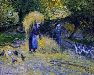  Camille Pissarro Peasants Carrying Straw, Montfoucault - Canvas Art Print