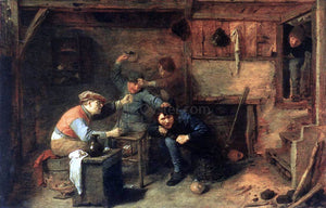  Adriaen Brouwer Peasants Fighting - Canvas Art Print