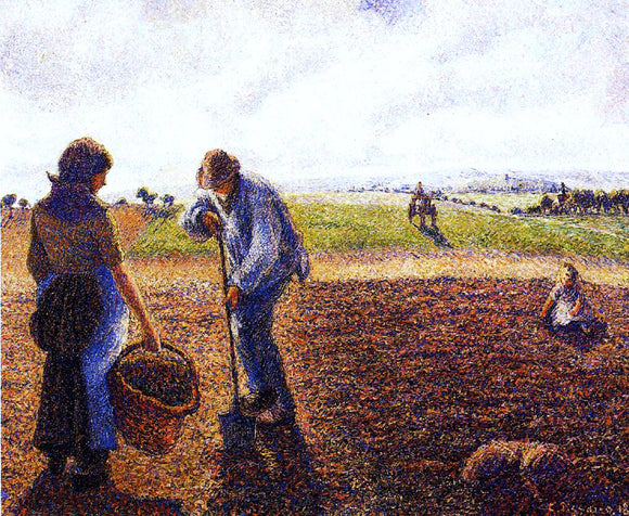  Camille Pissarro Peasants in the Field, Eragny - Canvas Art Print