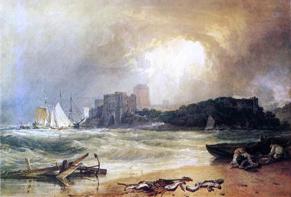  Joseph William Turner Pembroke Caselt, South Wales: Thunder Storm Approaching - Canvas Art Print