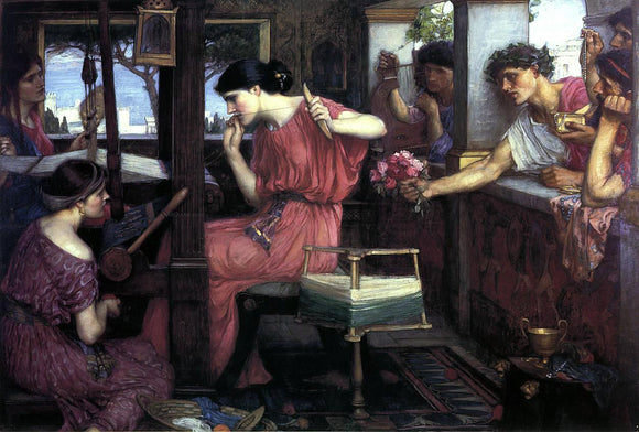  John William Waterhouse Penelope and the Suitors - Canvas Art Print