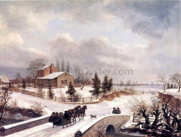  Thomas Birch A Pennsylvania Winter Scene - Canvas Art Print