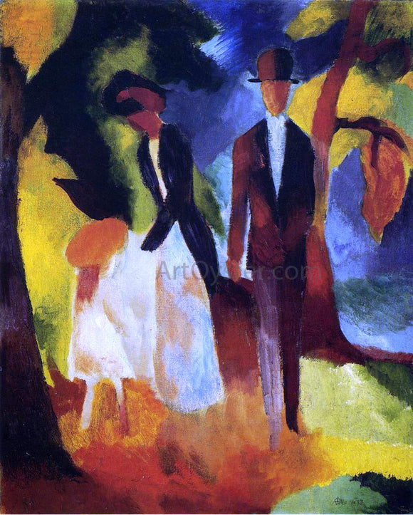  August Macke People by the Lake - Canvas Art Print