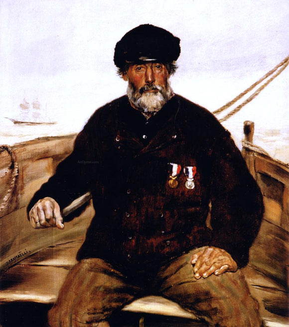  Jean-Francois Raffaelli Pere Altazin, Chief Lifeguard of Honfleur - Canvas Art Print