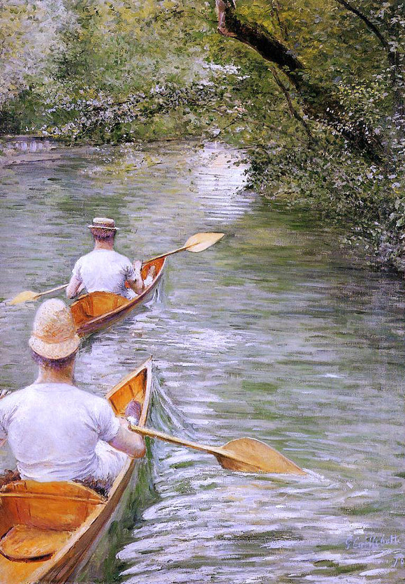  Gustave Caillebotte Perissoires (also known as The Canoes) - Canvas Art Print