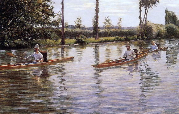  Gustave Caillebotte Perissoires sur l'Yerres (also known as Boating on the Yerres) - Canvas Art Print