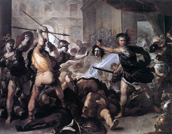  Luca Giordano Perseus Fighting Phineus and his Companions - Canvas Art Print