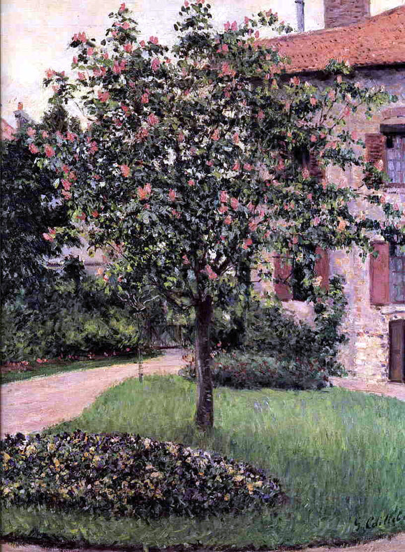  Gustave Caillebotte Petit Gennevilliers, Facade, Southeast of the Artist's Studio, Overlooking the Garden, Spring - Canvas Art Print