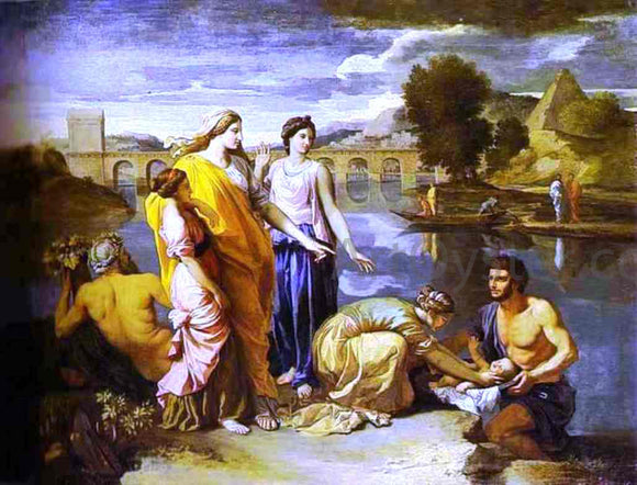  Nicolas Poussin Pharaoh's Daughter Finds Baby Moses - Canvas Art Print