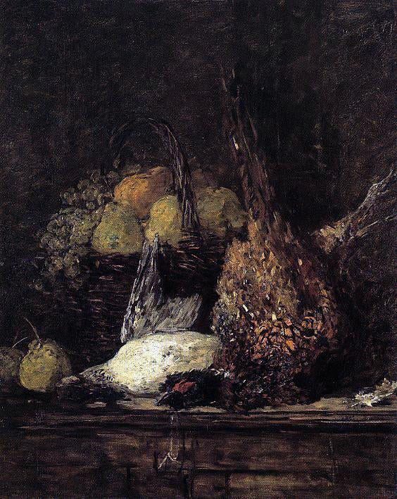  Eugene-Louis Boudin Pheasant, Duck and Fruit - Canvas Art Print
