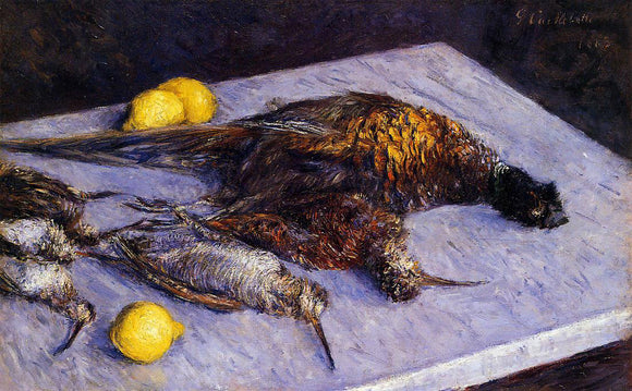  Gustave Caillebotte Pheasants and Woodcocks on a Marble Table - Canvas Art Print