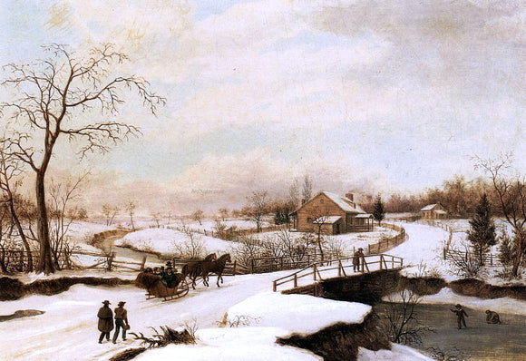  Thomas Birch Philadelphia Winter Landscape - Canvas Art Print