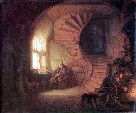  Rembrandt Van Rijn Philosopher in Meditation - Canvas Art Print